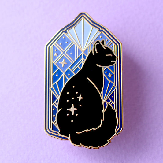 Art Deco Cat Enamel Pin