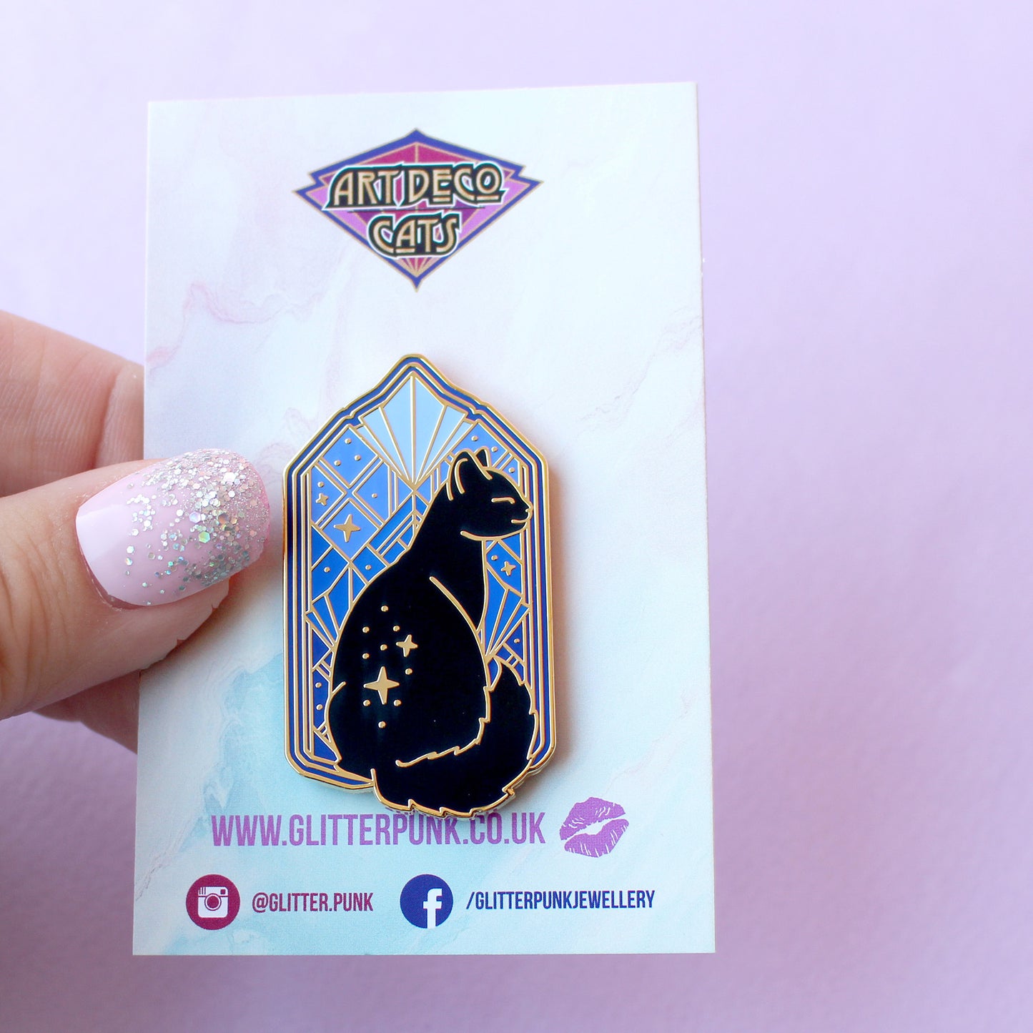 Art Deco Cat Enamel Pin