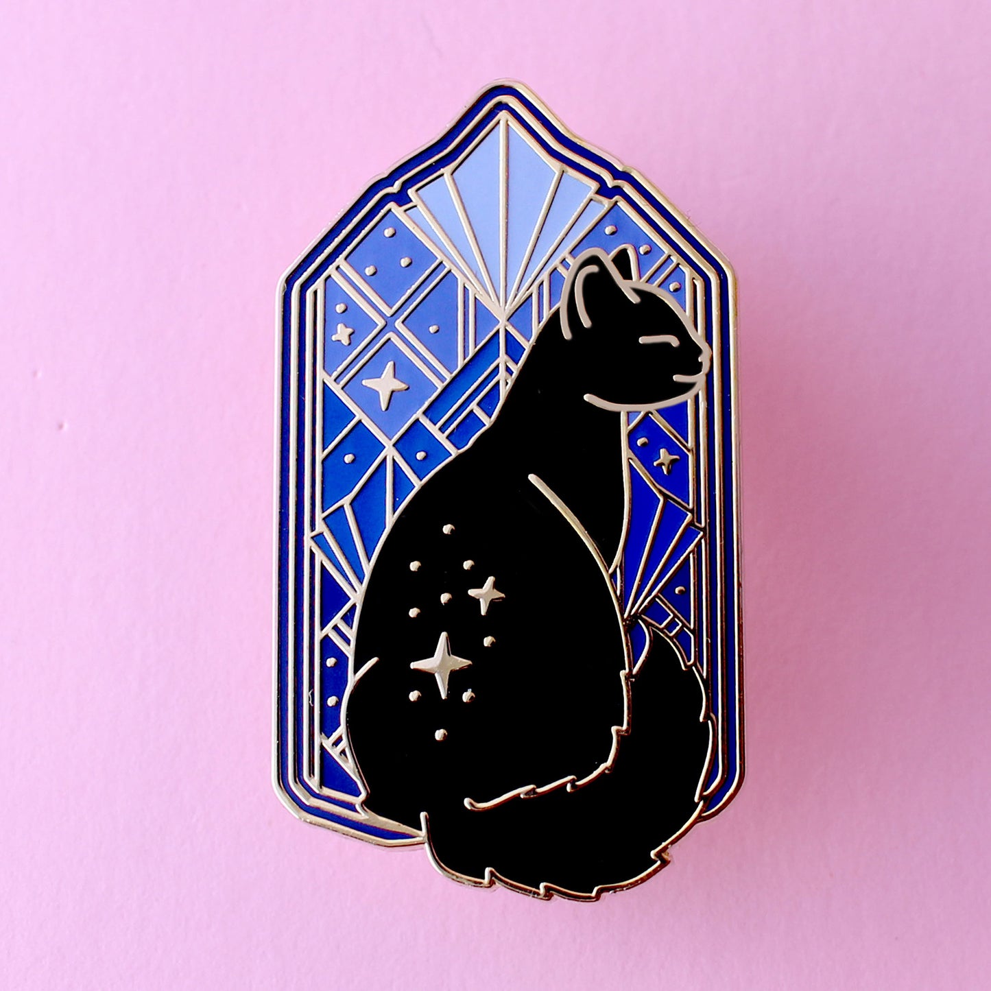 Art Deco Cat Enamel Pin