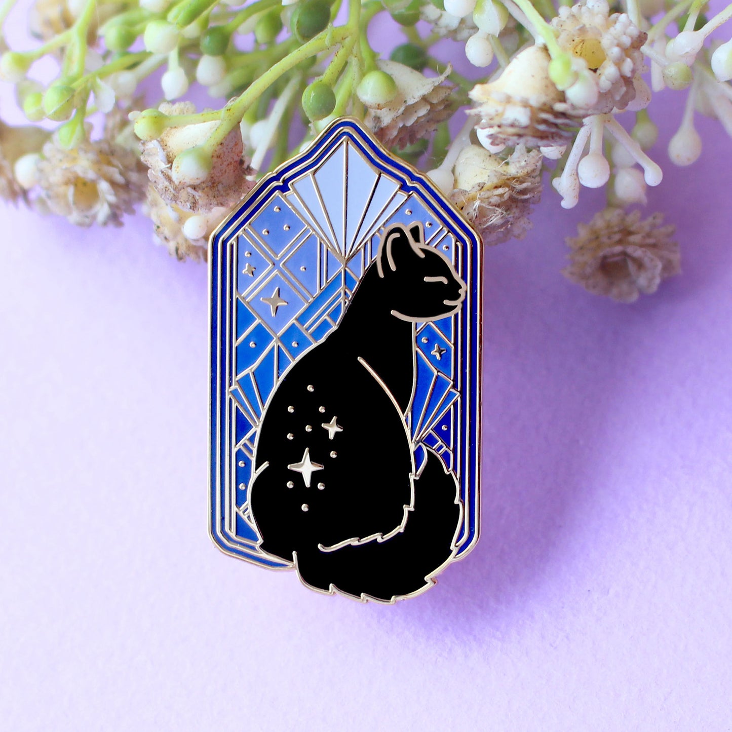 Art Deco Cat Enamel Pin