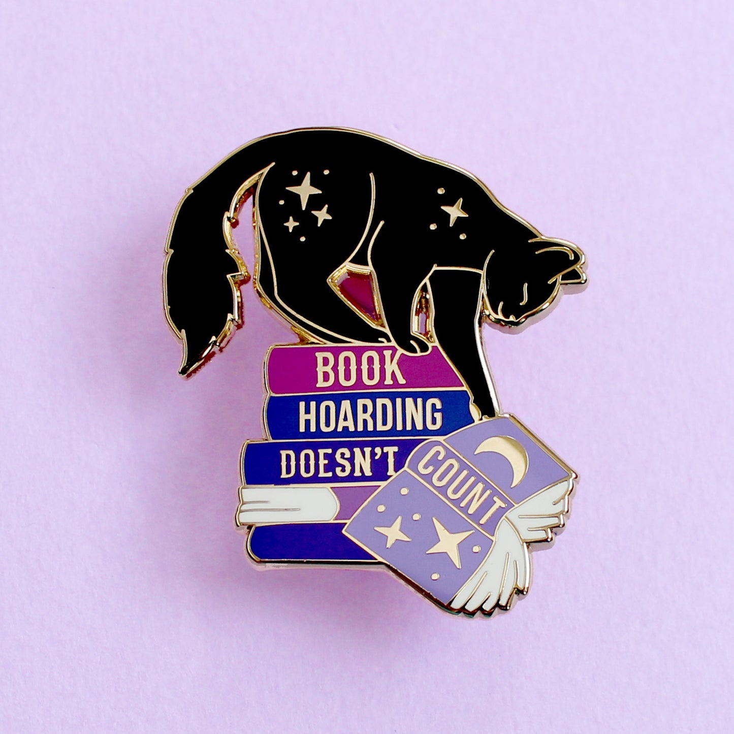 Book Hoarding Doesn’t Count Enamel Pin