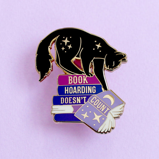 Book Hoarding Doesn’t Count Enamel Pin