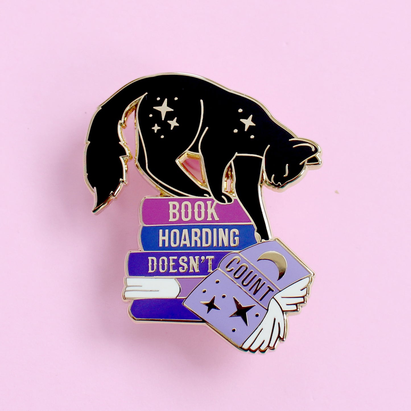 Book Hoarding Doesn’t Count Enamel Pin