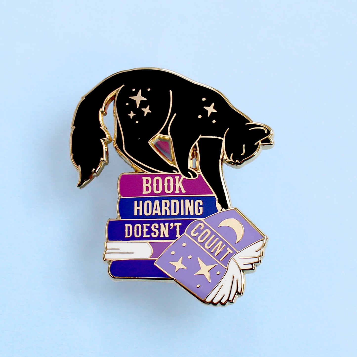 Book Hoarding Doesn’t Count Enamel Pin