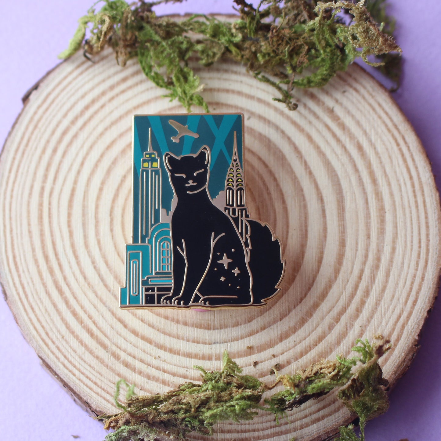 Cityscape Cat Enamel Pin