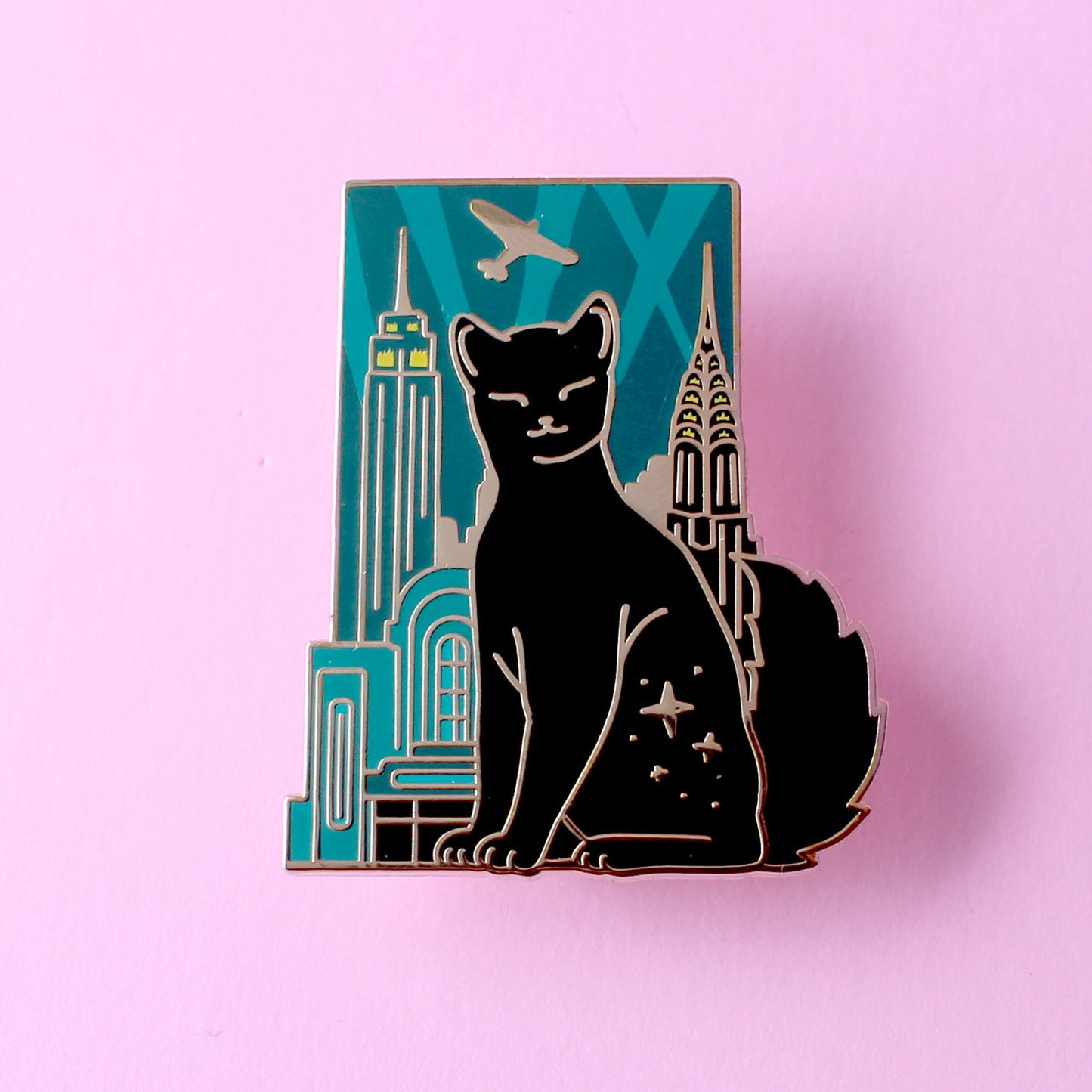 Cityscape Cat Enamel Pin