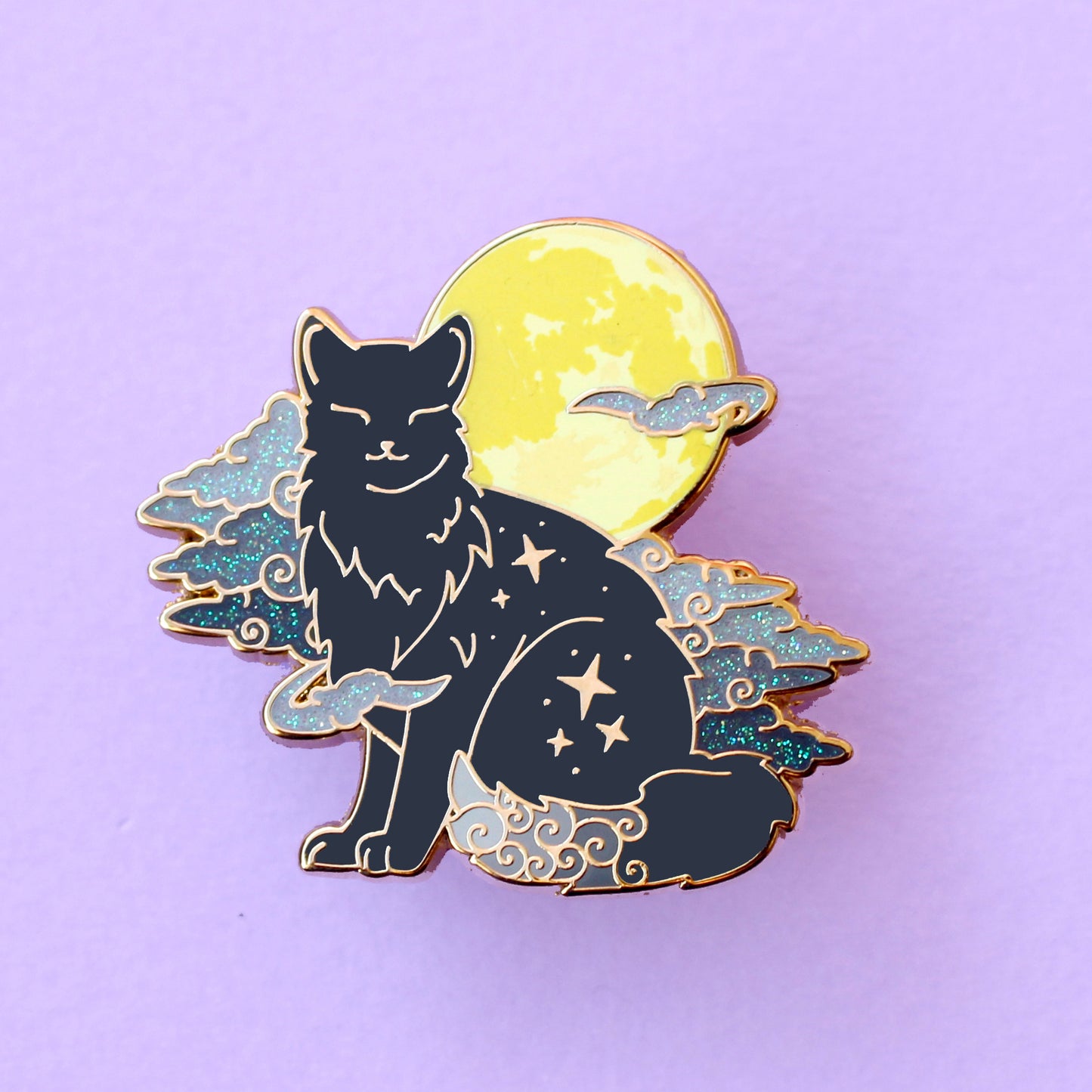 Fog Cat Enamel Pin - Climate Cats