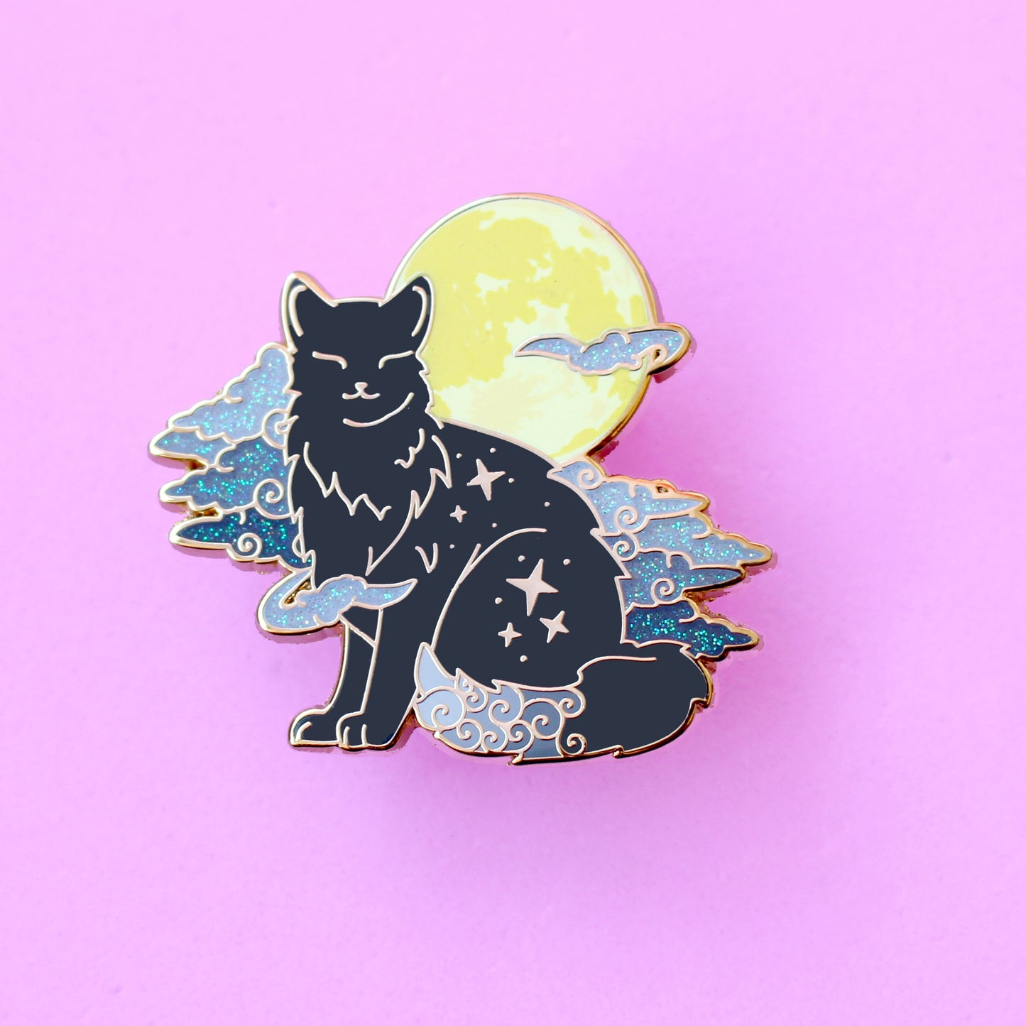 Fog Cat Enamel Pin - Climate Cats