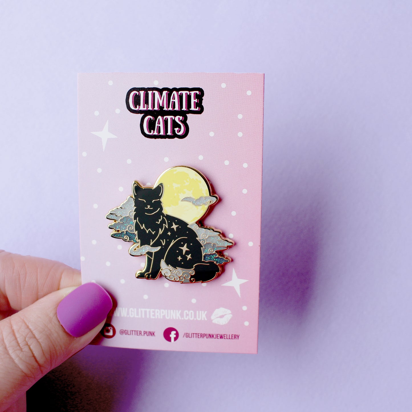 Fog Cat Enamel Pin - Climate Cats