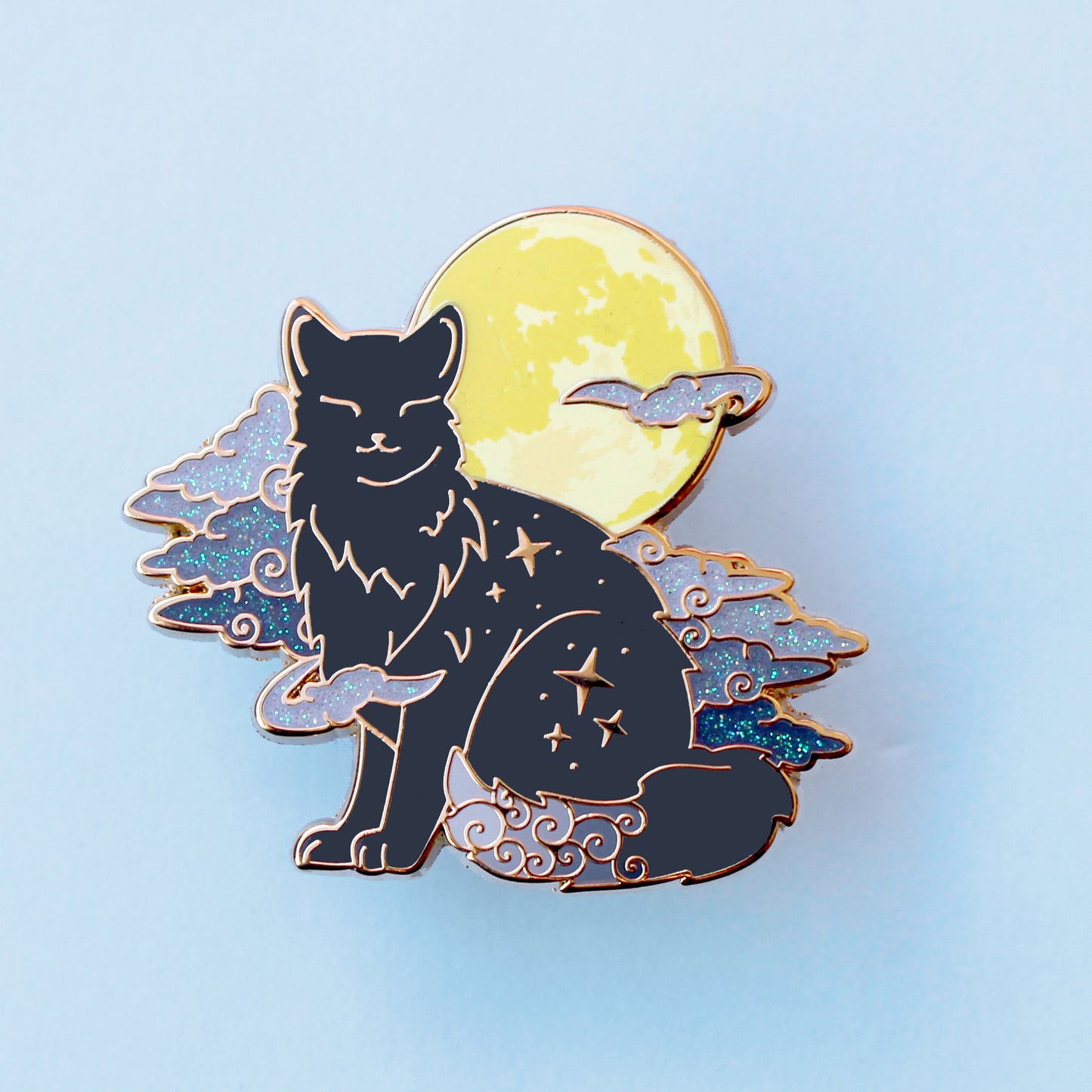 Fog Cat Enamel Pin - Climate Cats