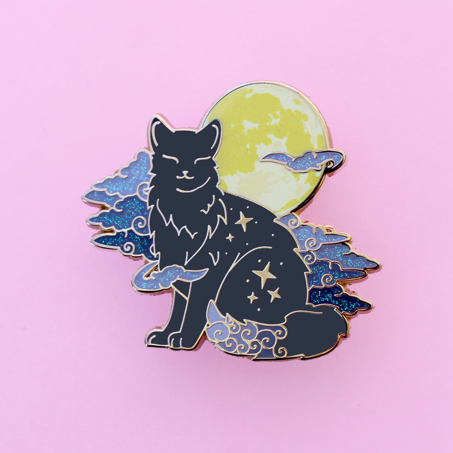 Fog Cat Enamel Pin - Climate Cats