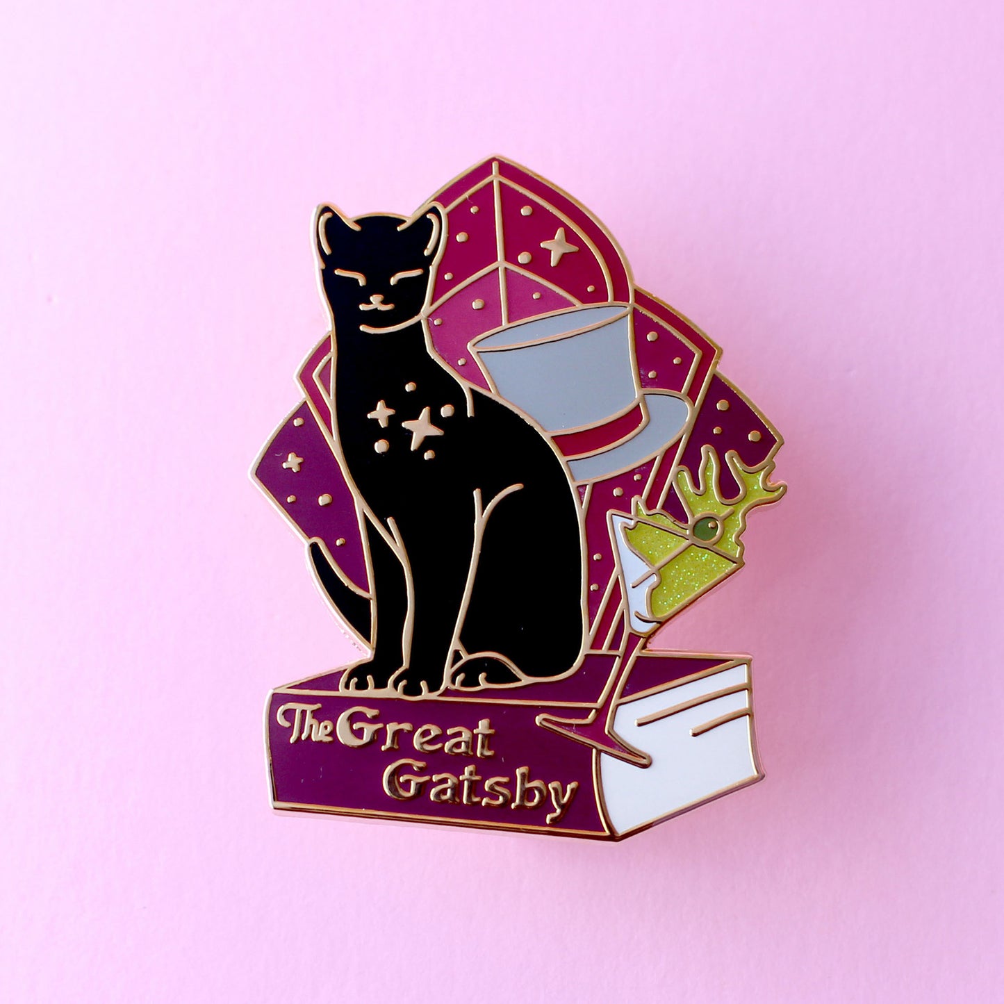 Great Gatsby Cat Enamel Pin