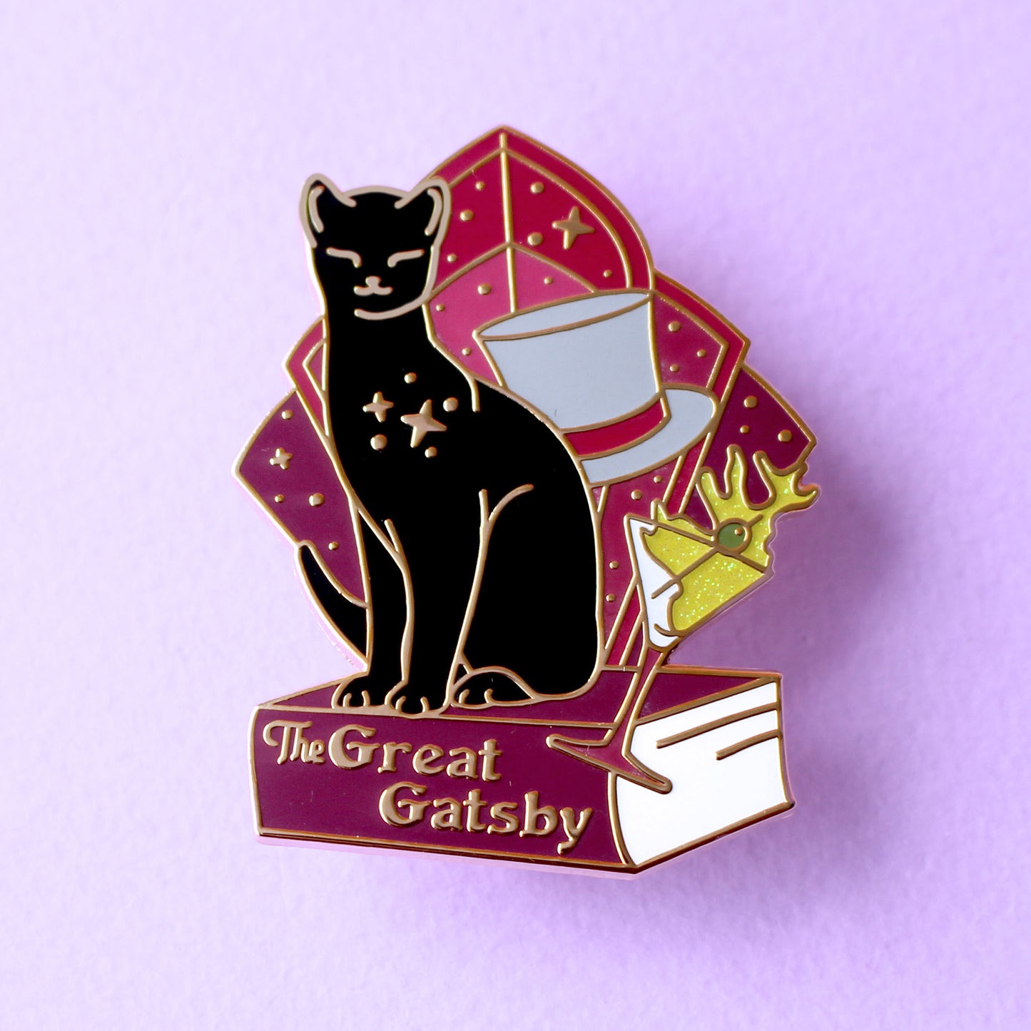 Great Gatsby Cat Enamel Pin