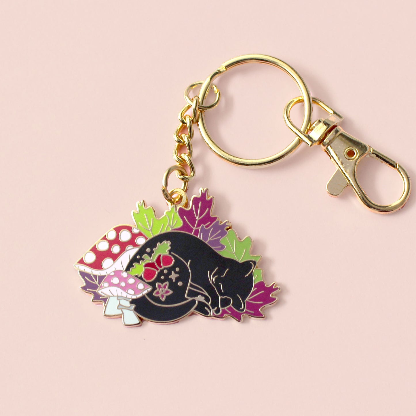 Fall Cat Key Chain