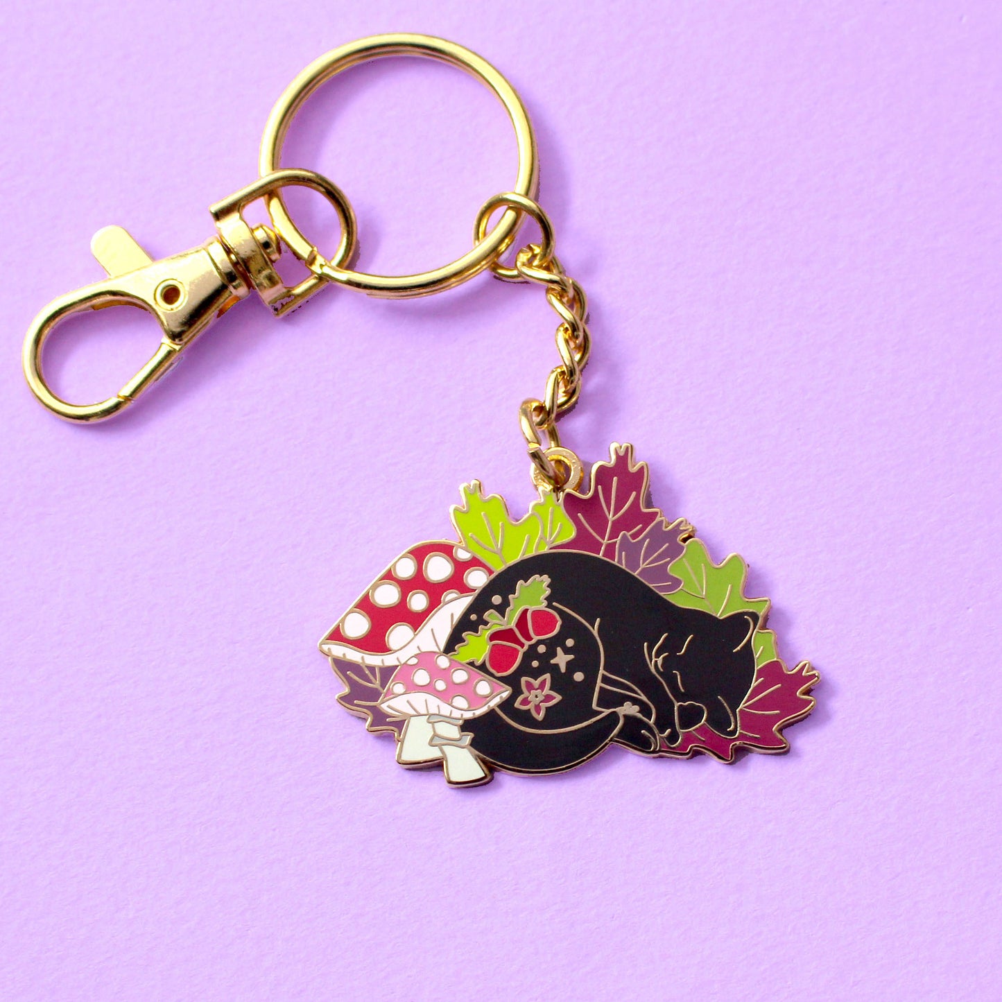 Fall Cat Key Chain