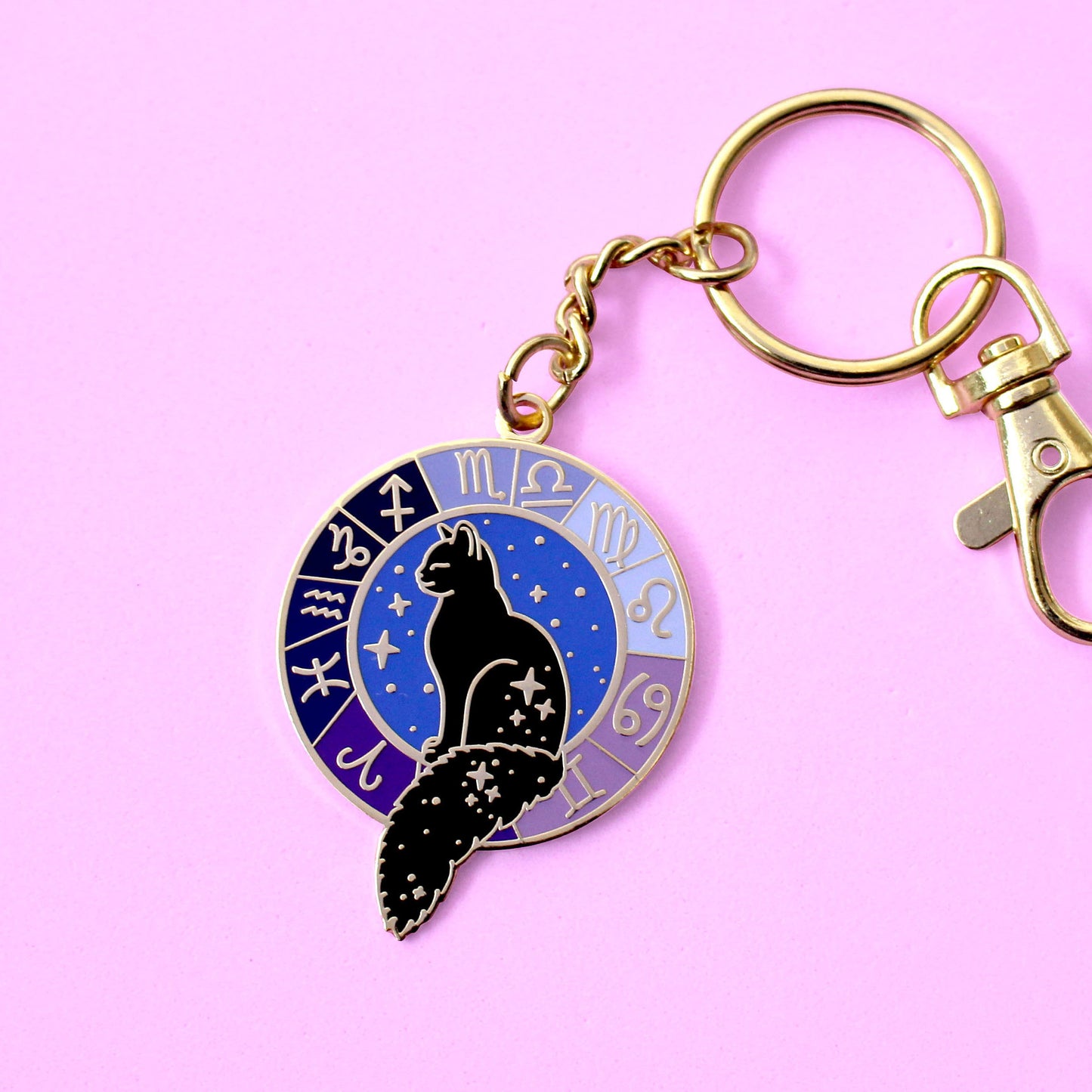 Zodiac Cat Key Chain