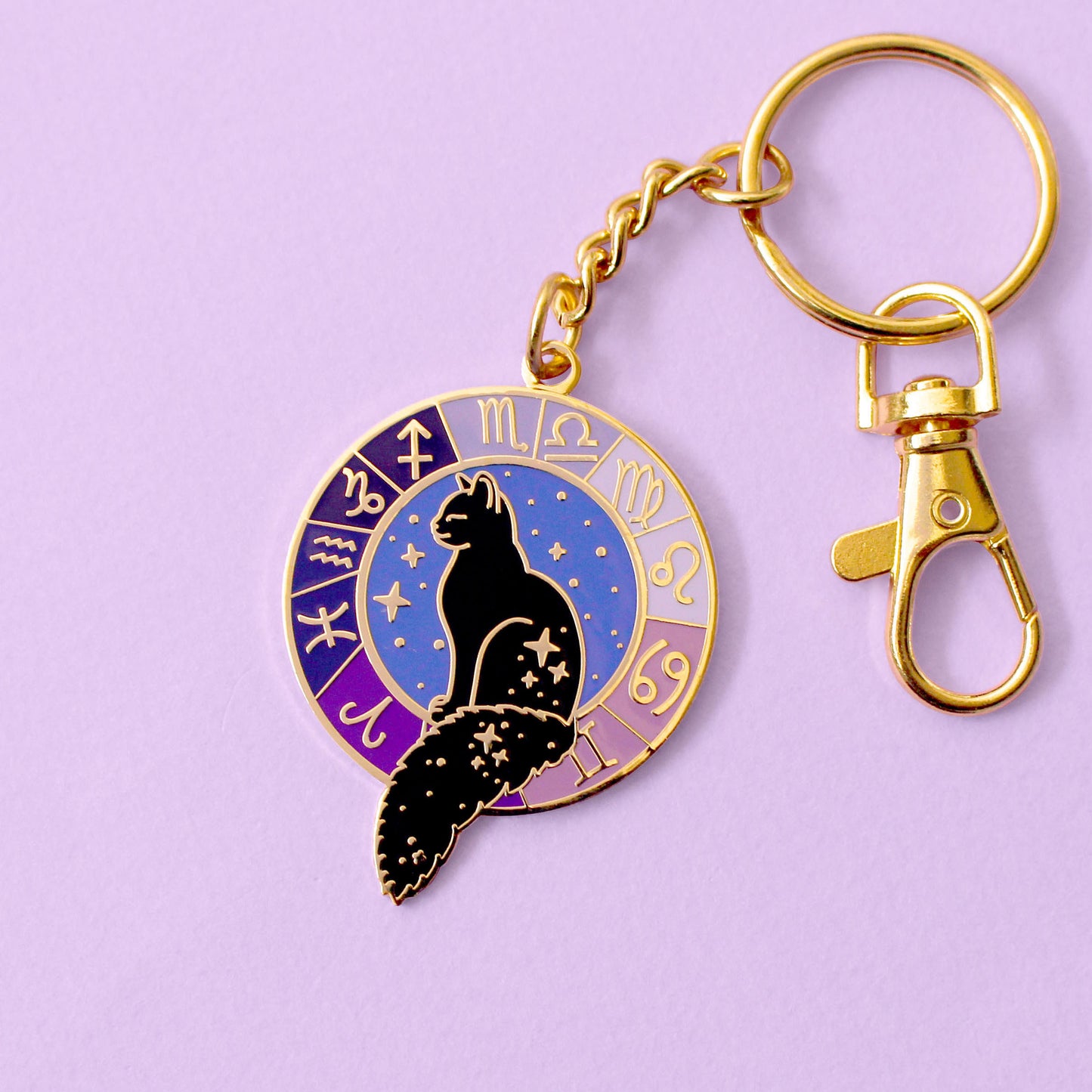 Zodiac Cat Key Chain