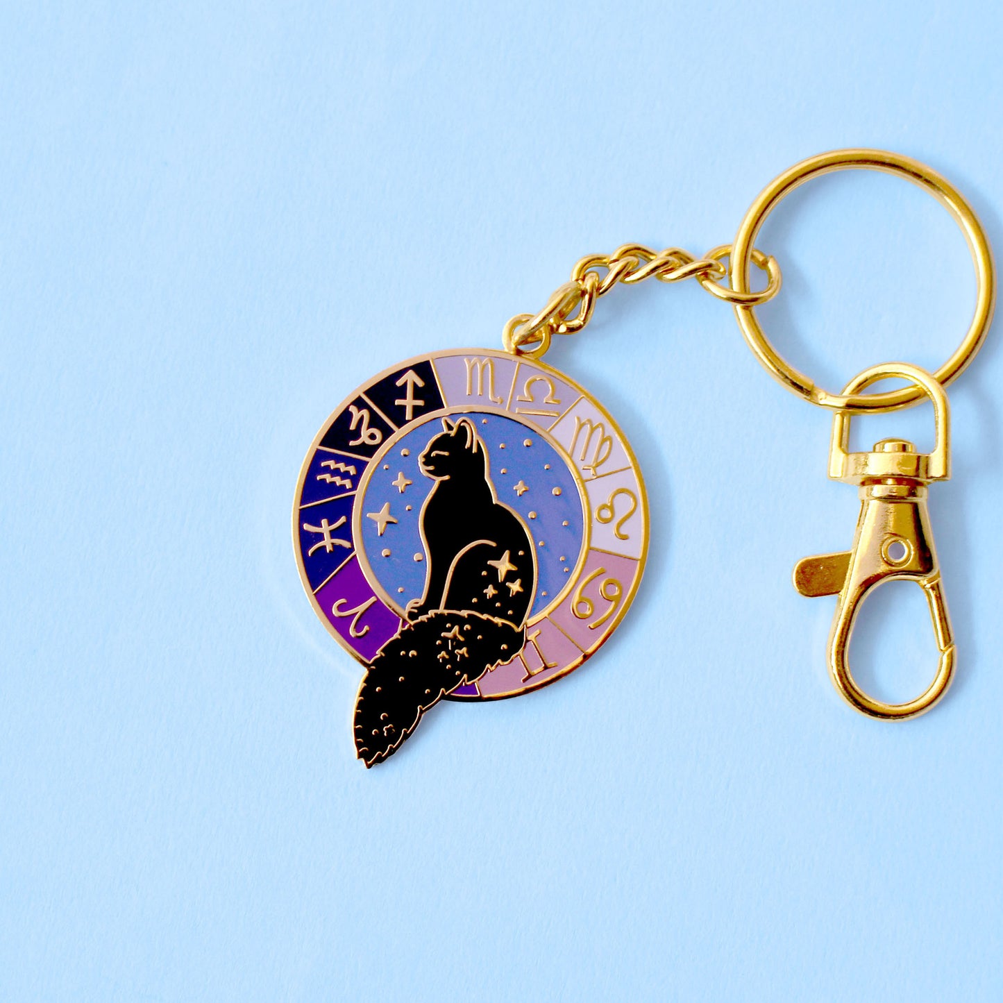 Zodiac Cat Key Chain