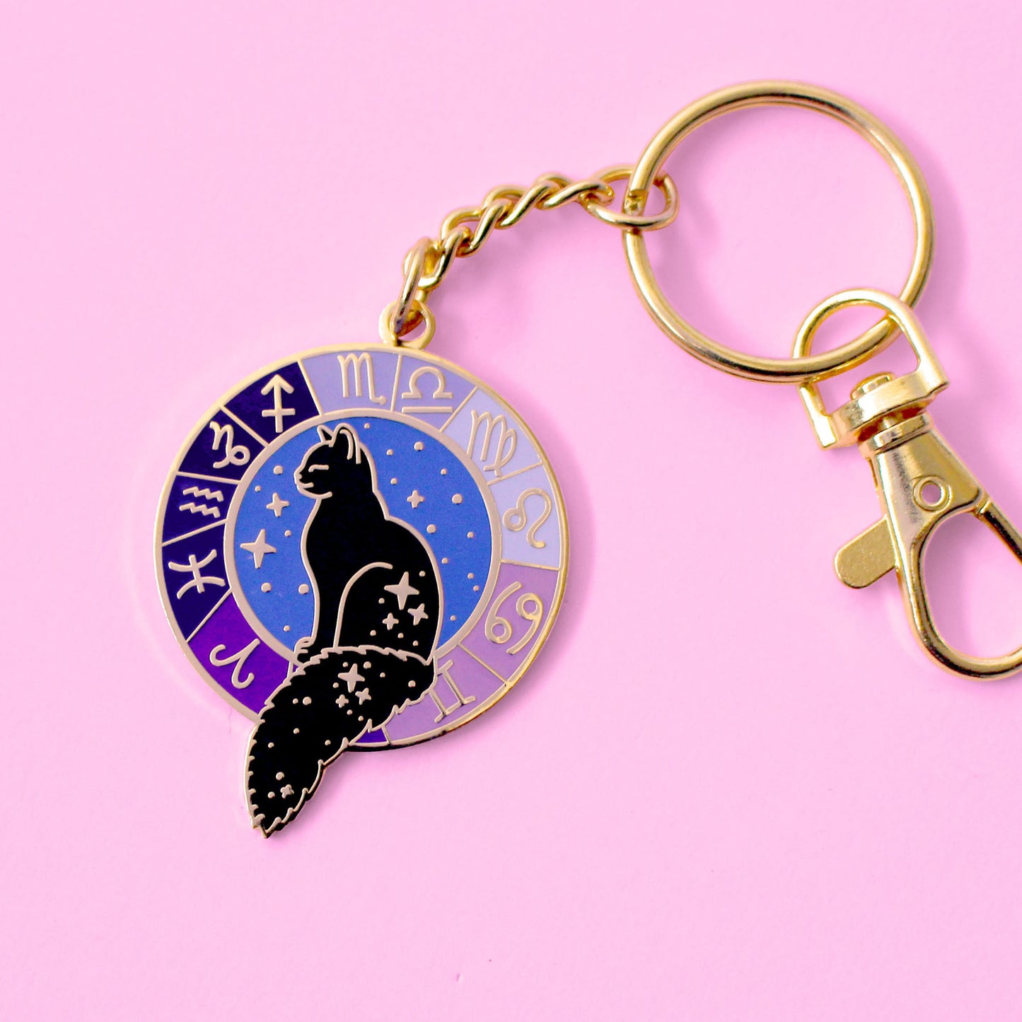 Zodiac Cat Key Chain