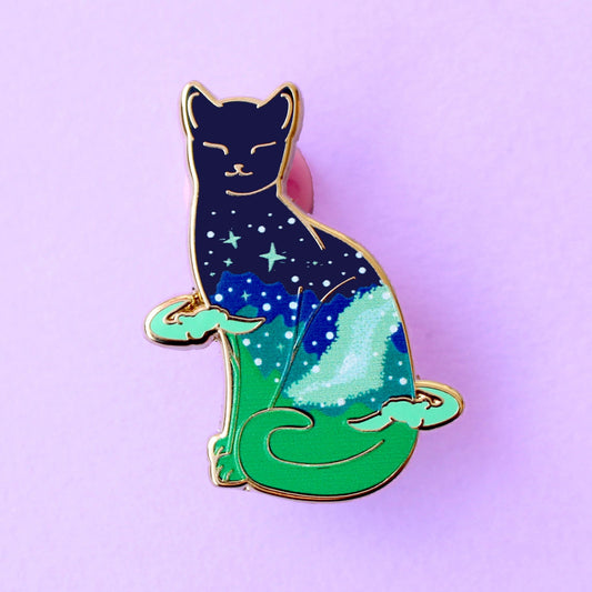 Northern Light Cat Enamel Pin - Climate Cats