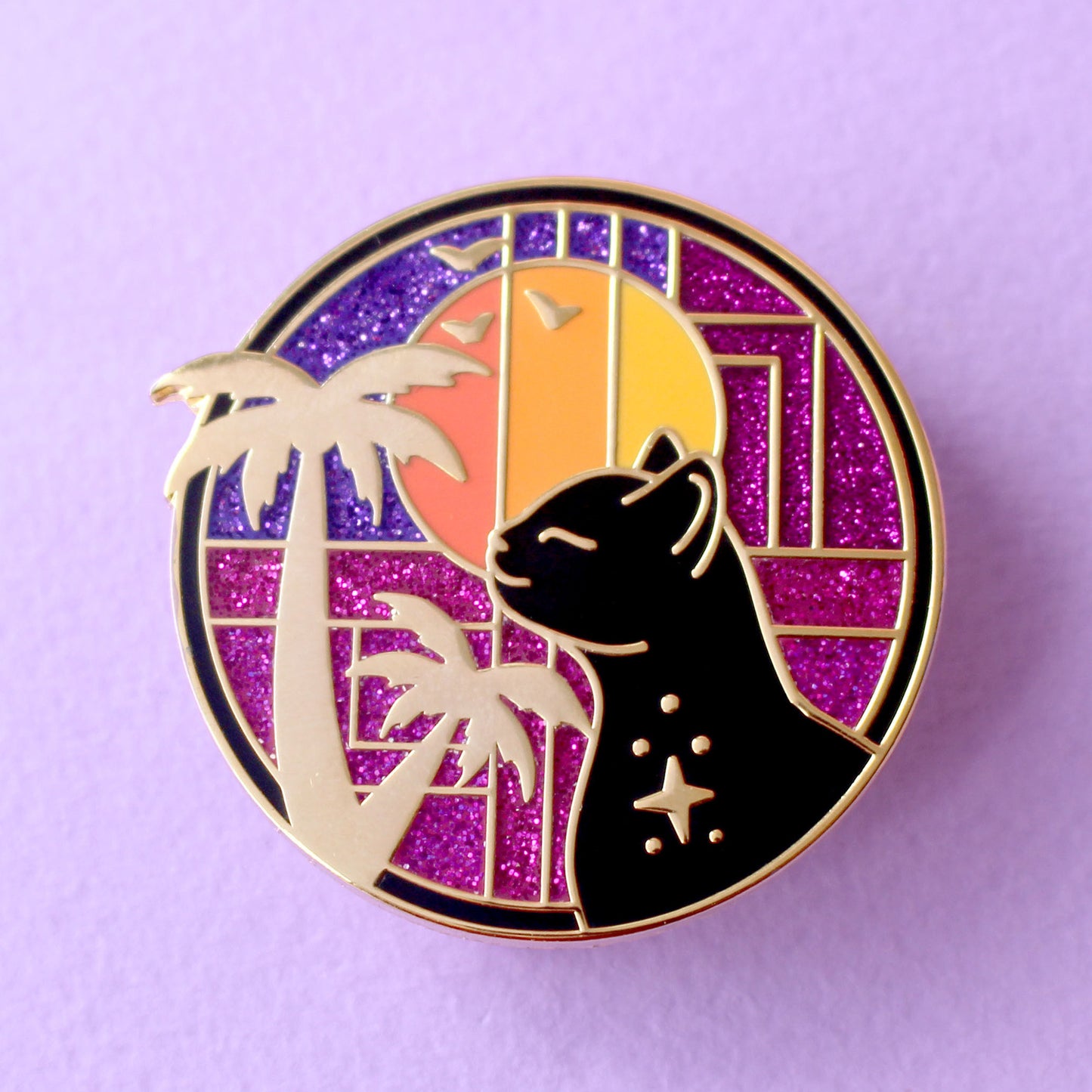 Palm Cat Enamel Pin