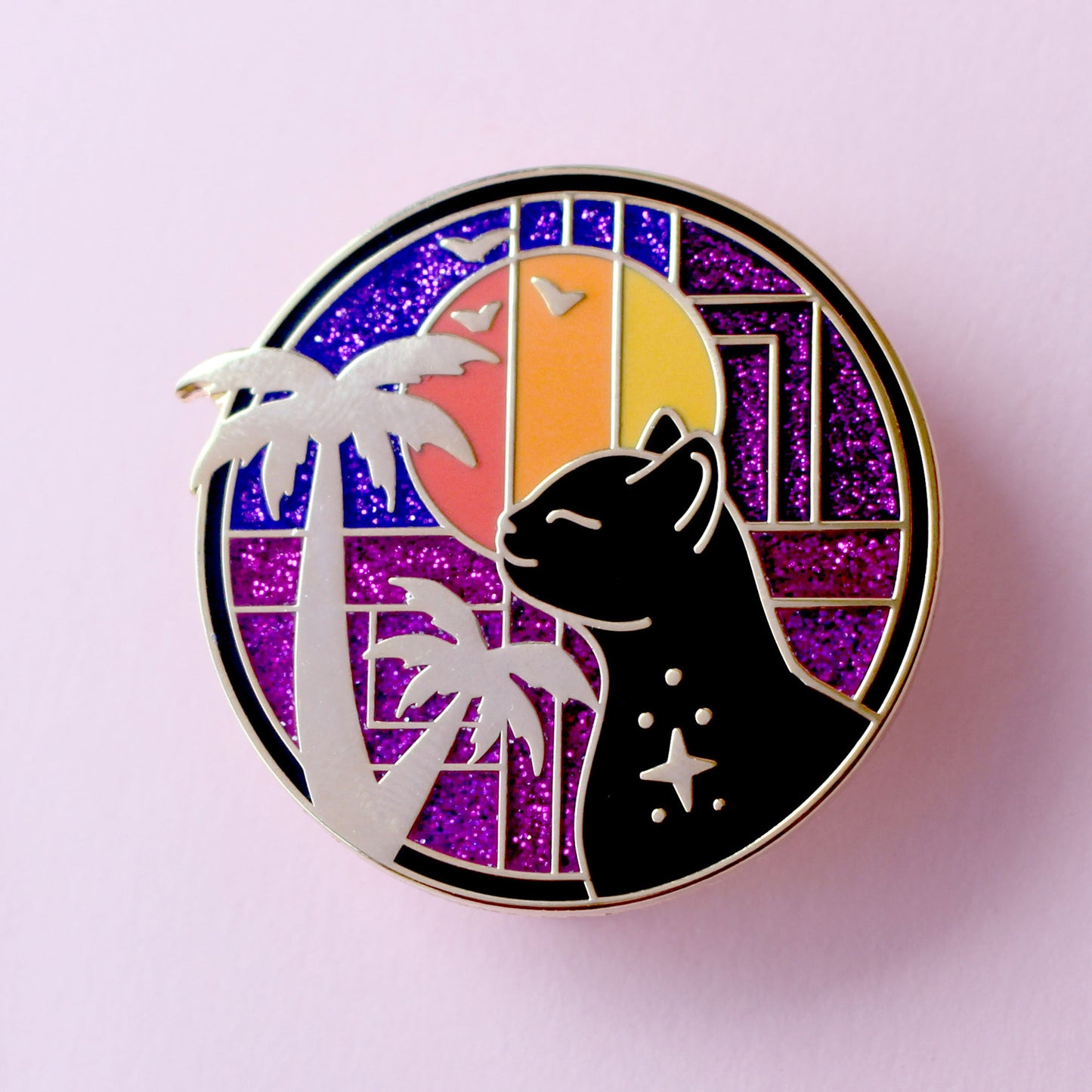 Palm Cat Enamel Pin