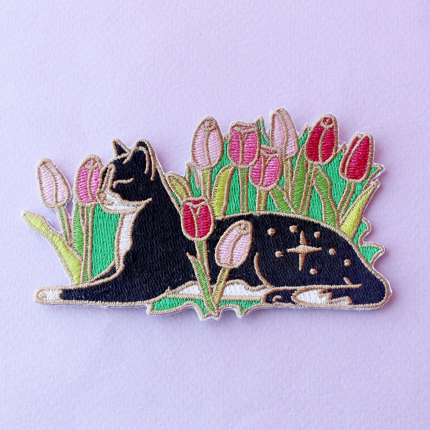 Tulip Cat Embroidered Patch