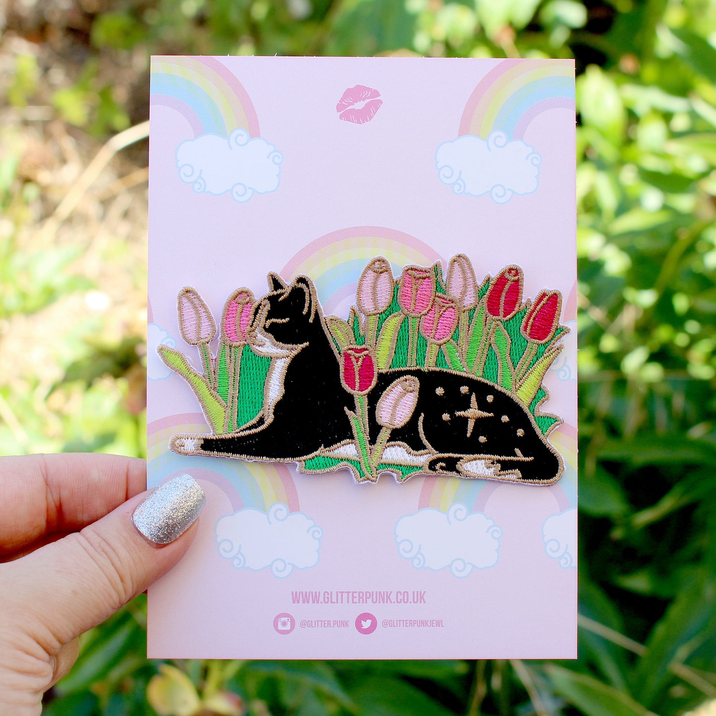 Tulip Cat Embroidered Patch