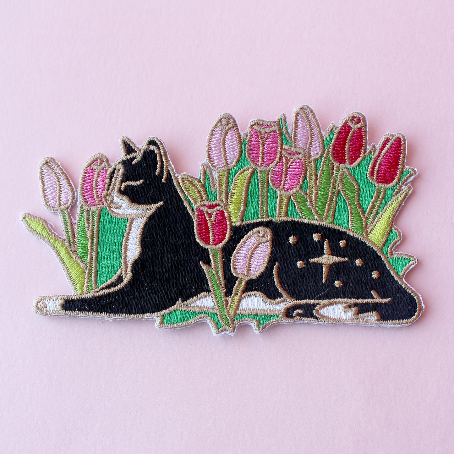 Tulip Cat Embroidered Patch