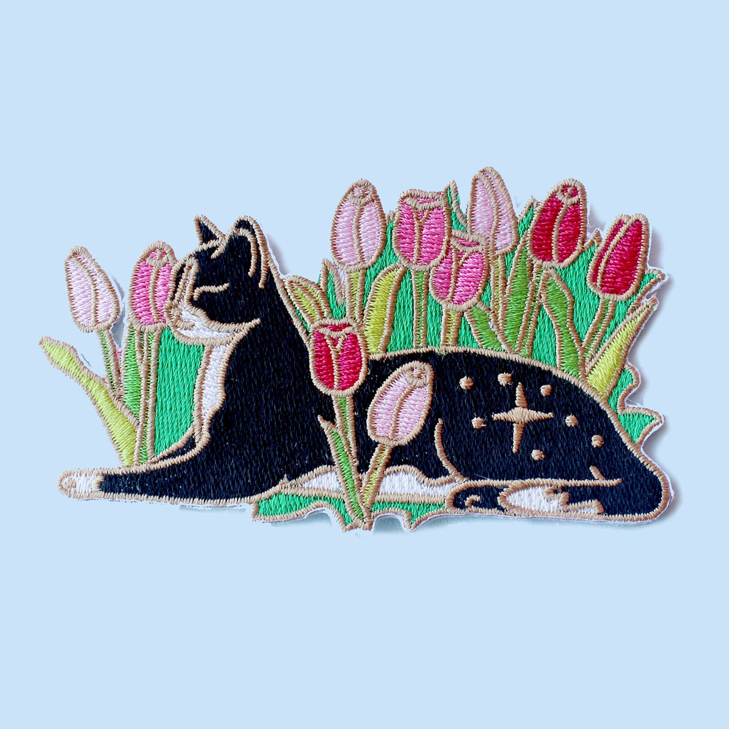Tulip Cat Embroidered Patch