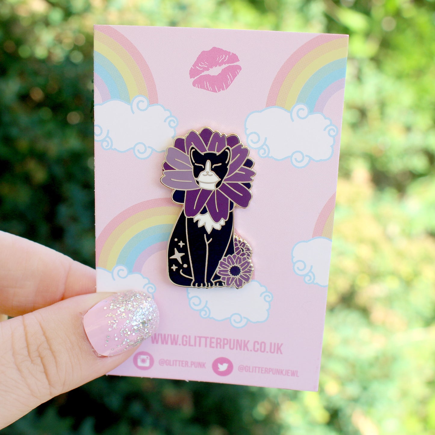 Flower Cat Enamel Pin