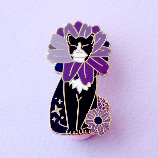 Flower Cat Enamel Pin