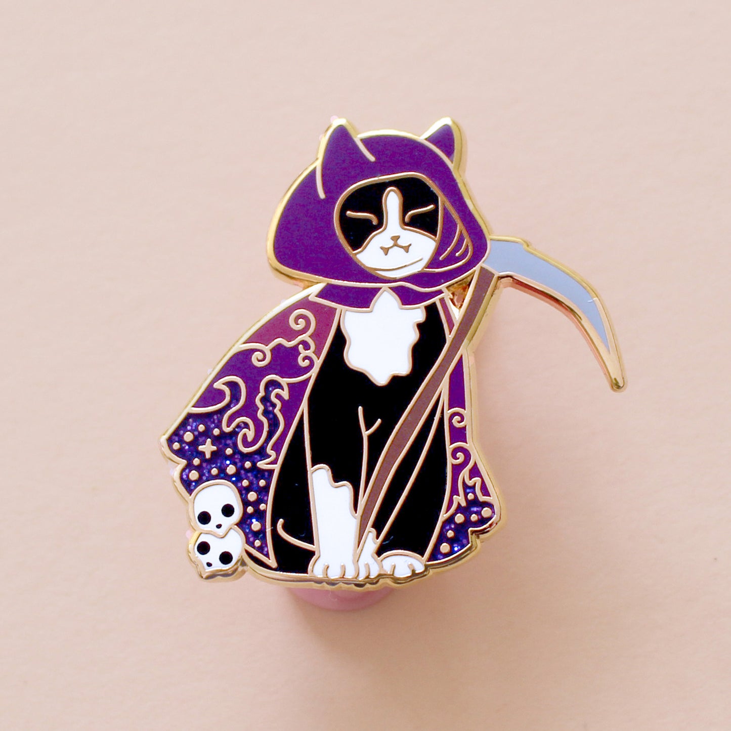 Grim Reaper Cat Enamel Pin – Halloween Collection