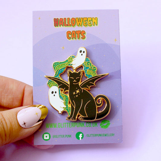 Imp Cat Enamel Pin – Halloween Collection