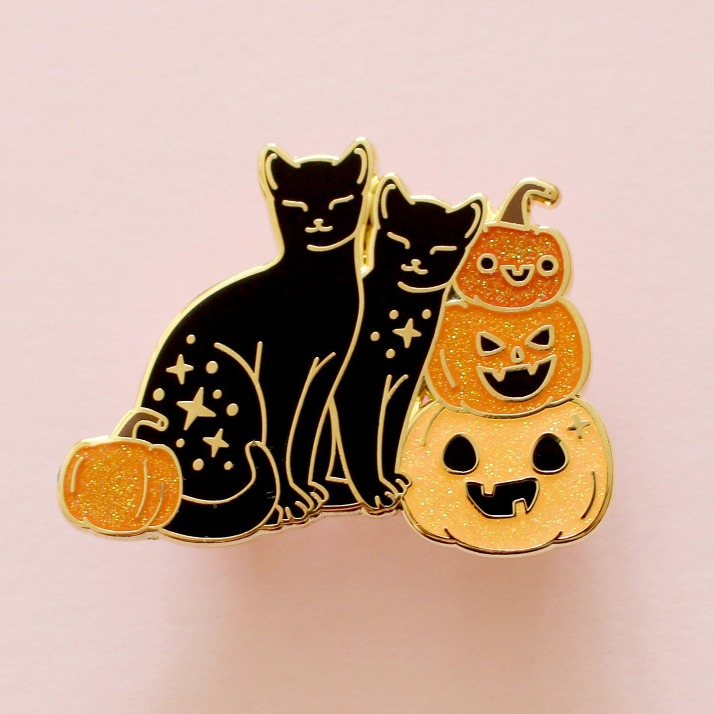 Pumpkin Cats Enamel Pin – Halloween Collection