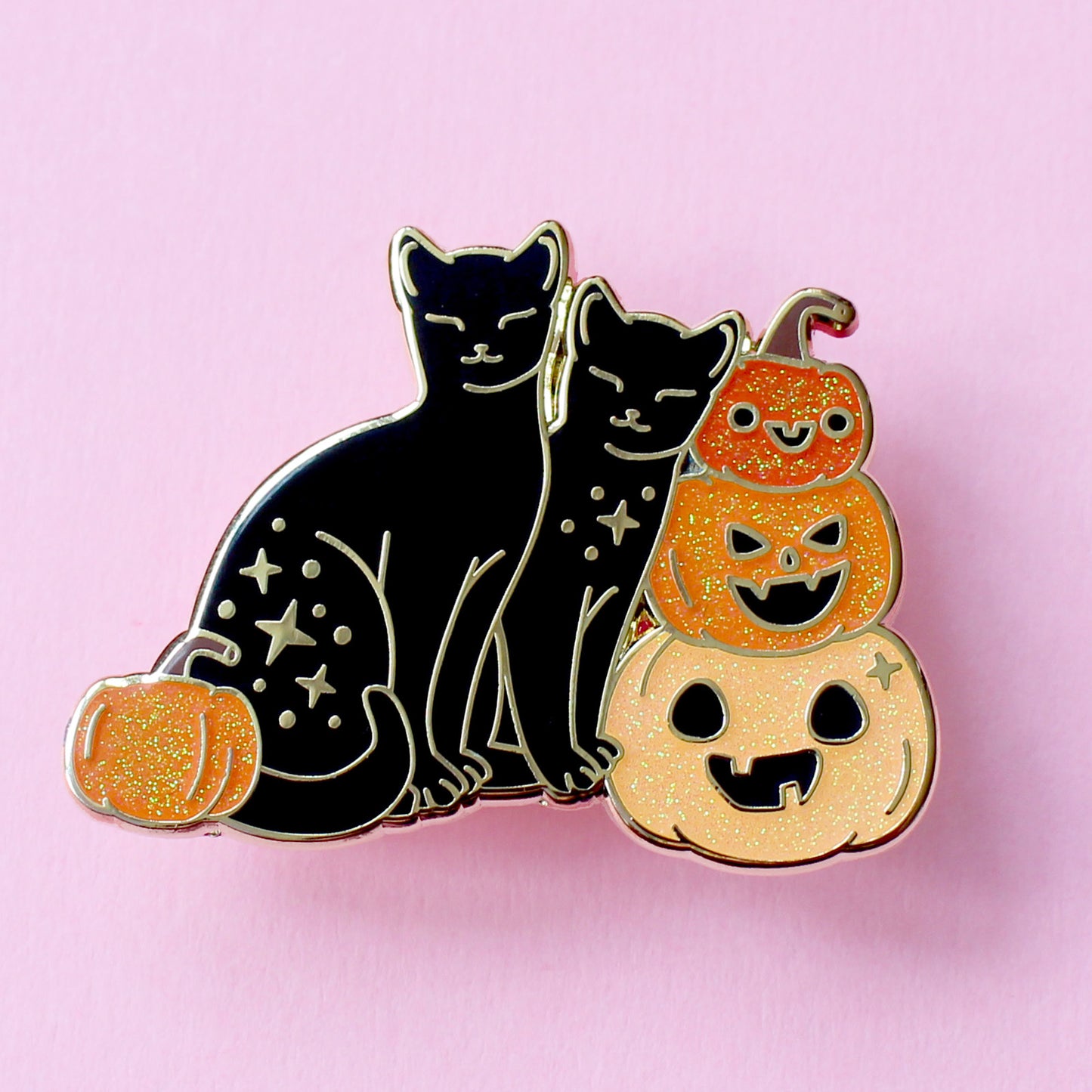 Pumpkin Cats Enamel Pin – Halloween Collection