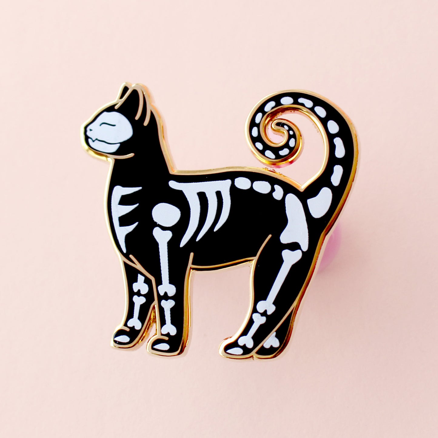 Skeleton Cat Enamel Pin – Halloween Collection
