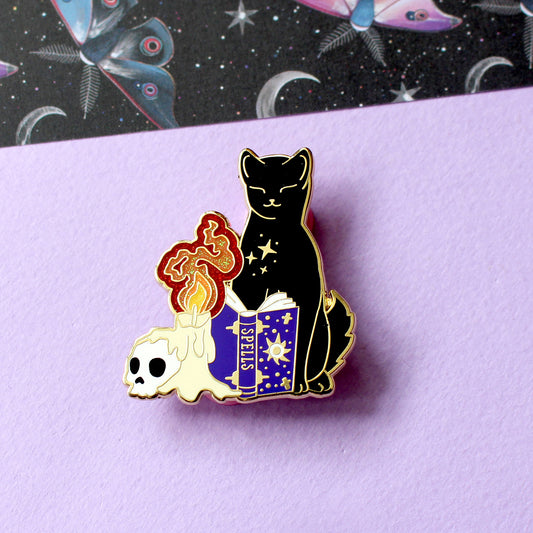 Spell Cat Enamel Pin – Halloween Collection