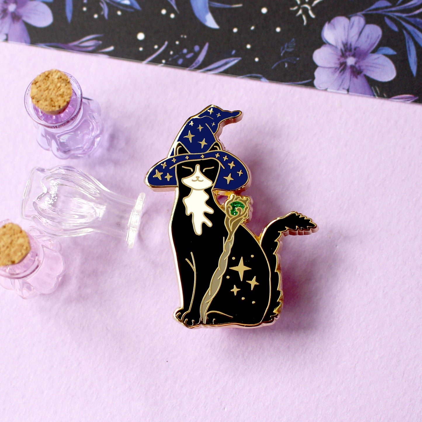 Wizard Cat Enamel Pin – Halloween Collection