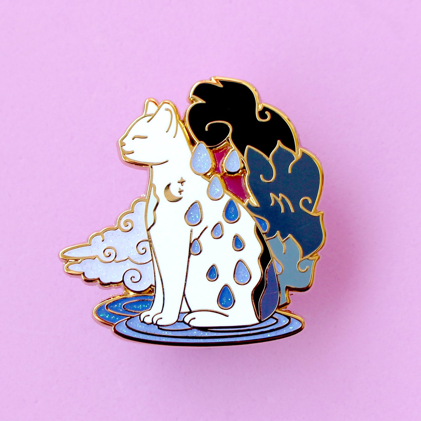 Rain Cat Enamel Pin - Climate Cats