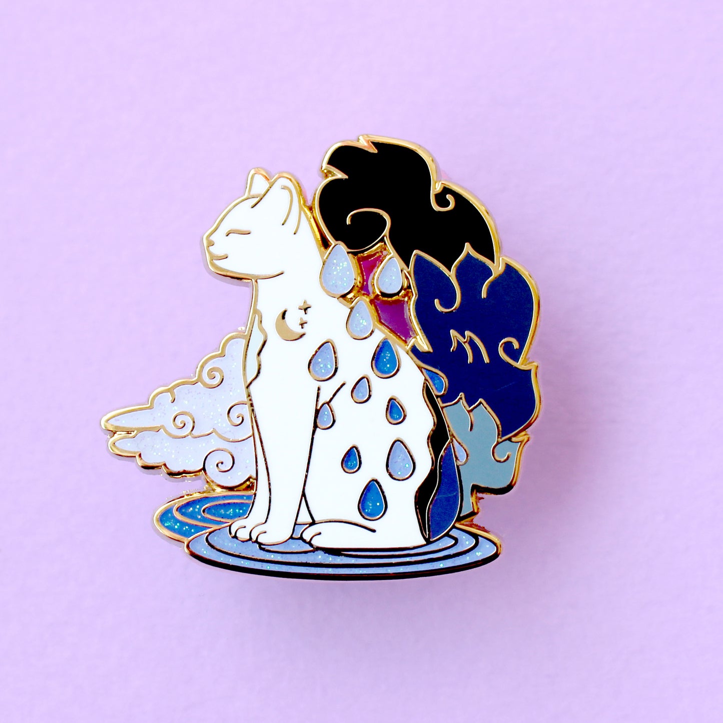 Rain Cat Enamel Pin - Climate Cats