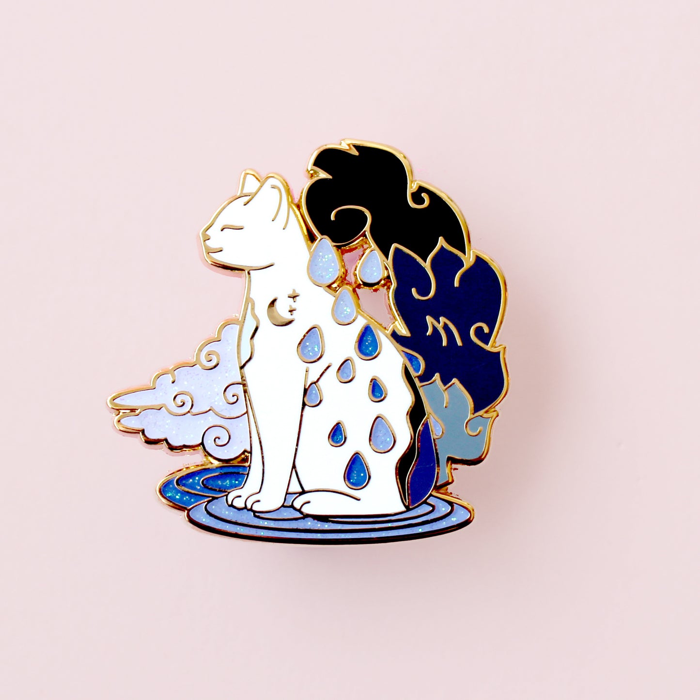 Rain Cat Enamel Pin - Climate Cats