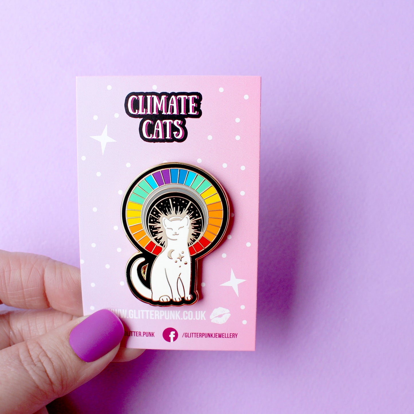 Rainbow Cat Enamel Pin - Climate Cats