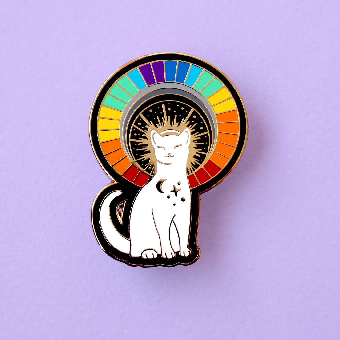 Rainbow Cat Enamel Pin - Climate Cats