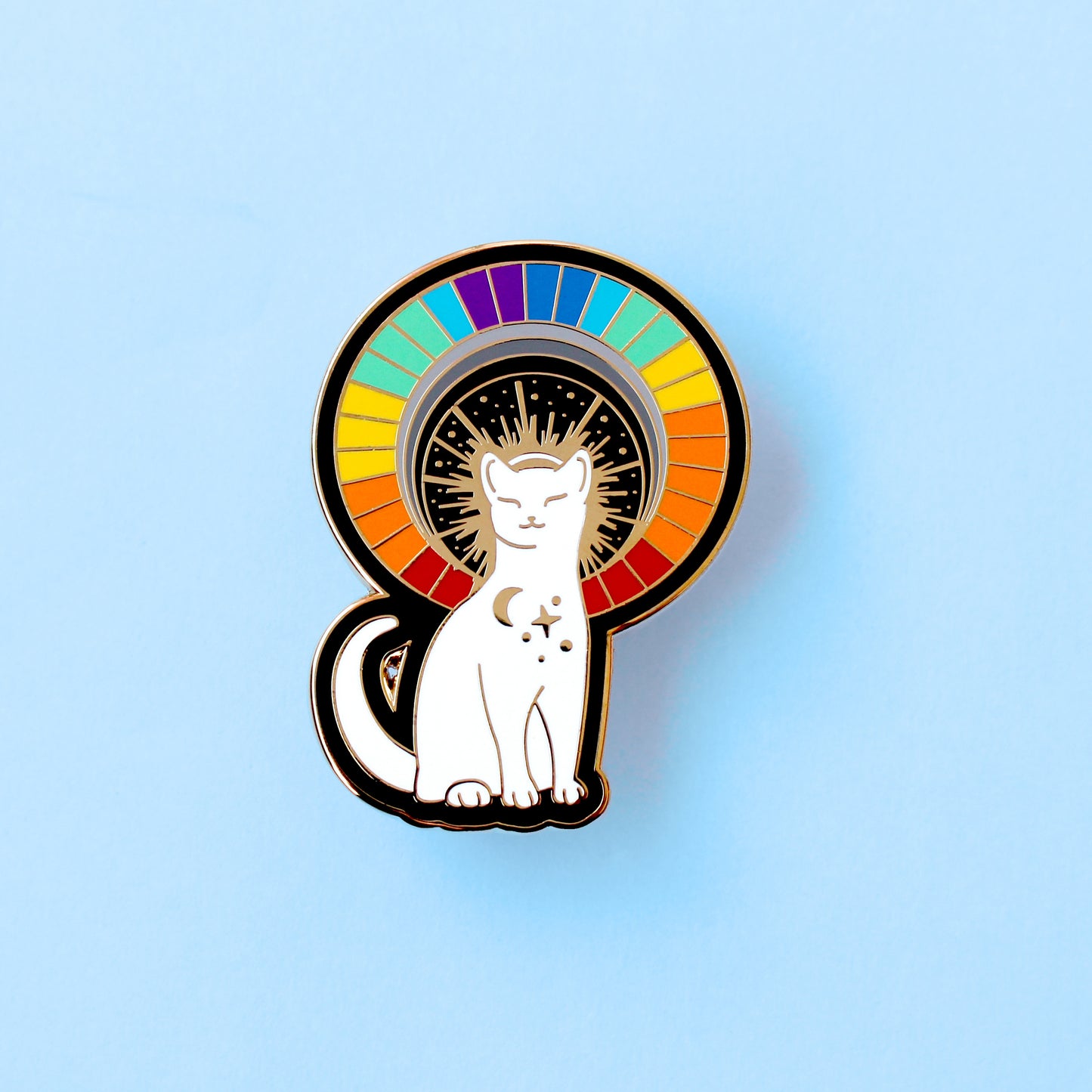 Rainbow Cat Enamel Pin - Climate Cats