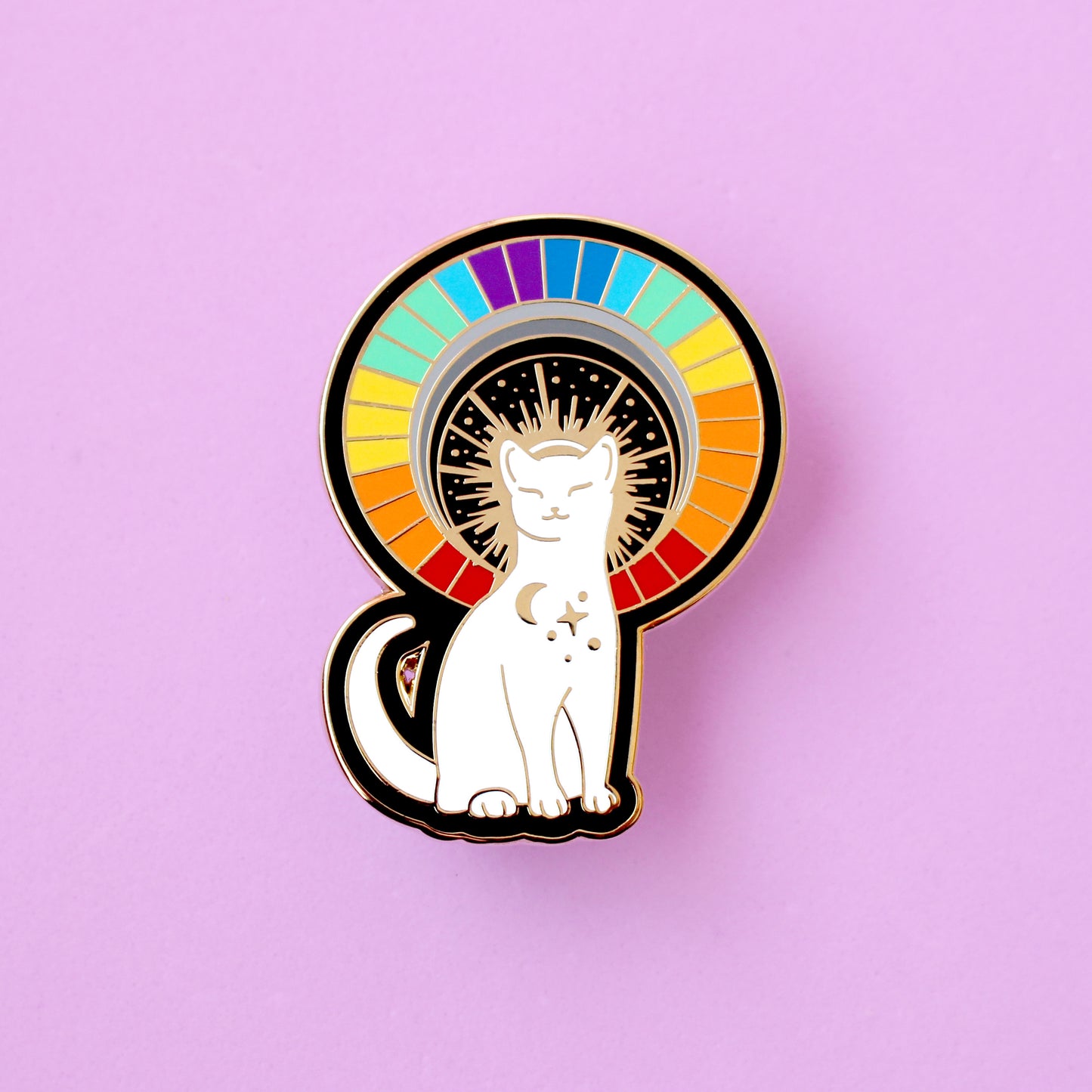 Rainbow Cat Enamel Pin - Climate Cats