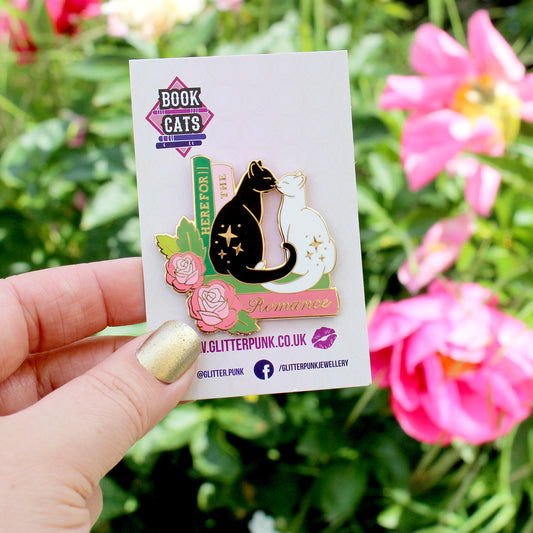 Here for the Romance Cats Enamel Pin