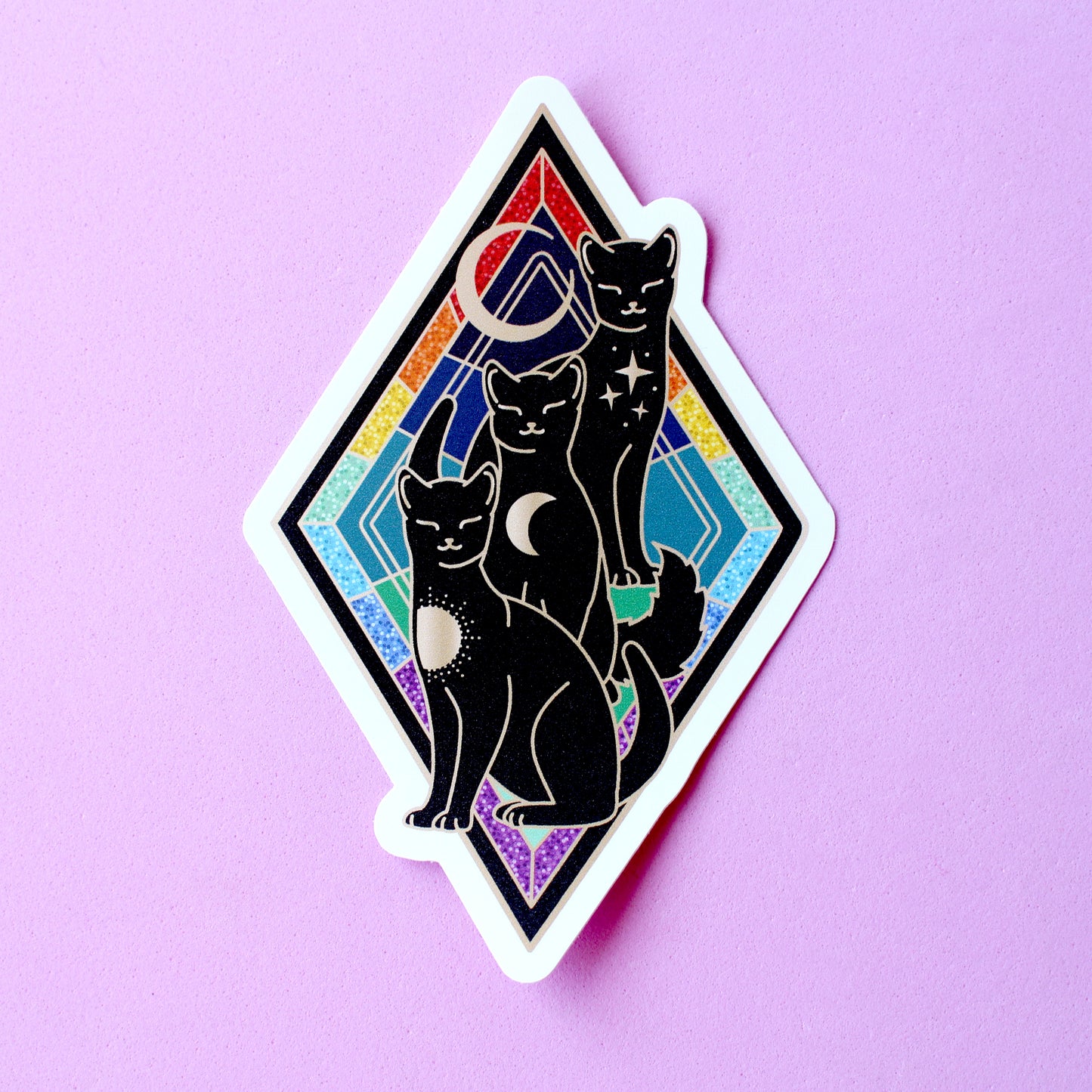 Art Nouveau Rainbow Cat Sticker