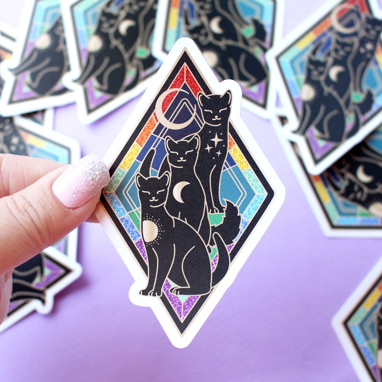 Art Nouveau Rainbow Cat Sticker