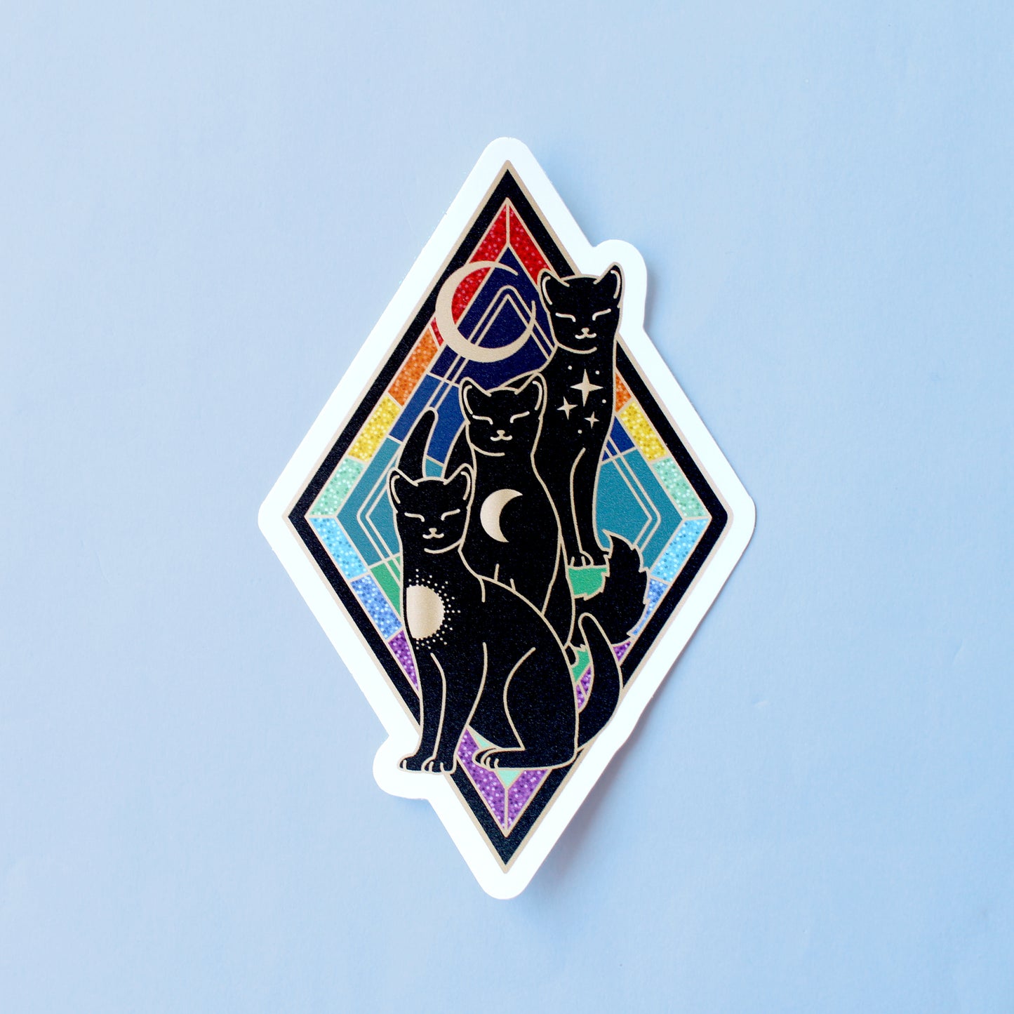 Art Nouveau Rainbow Cat Sticker